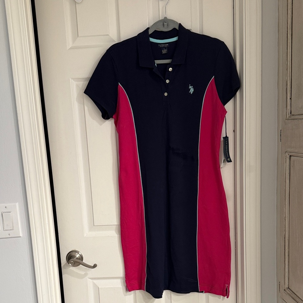 U.S. Polo Assn. Navy and Pink Dress